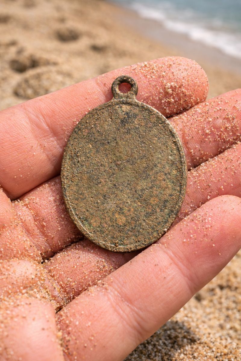Bronze Religious Medal Found on Beach – thumbnail
