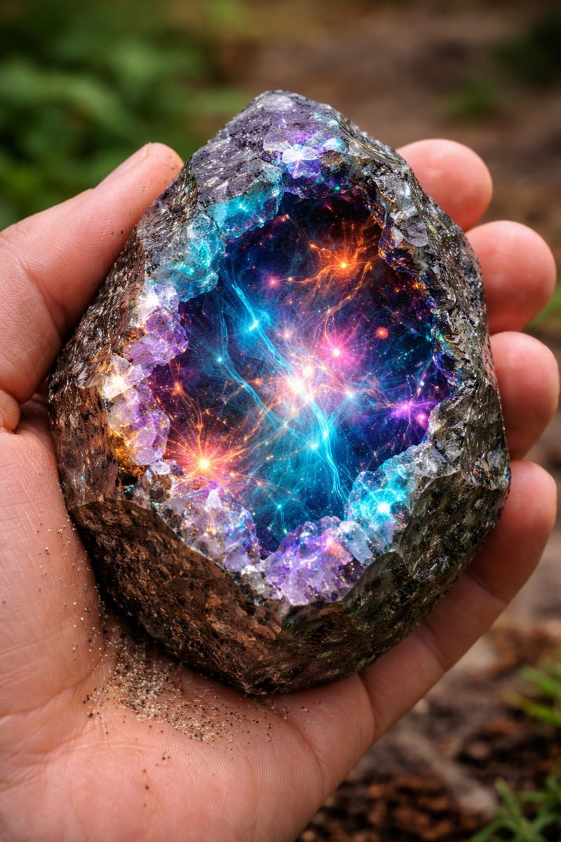 Unknown Iridescent Stone with Hollow Core