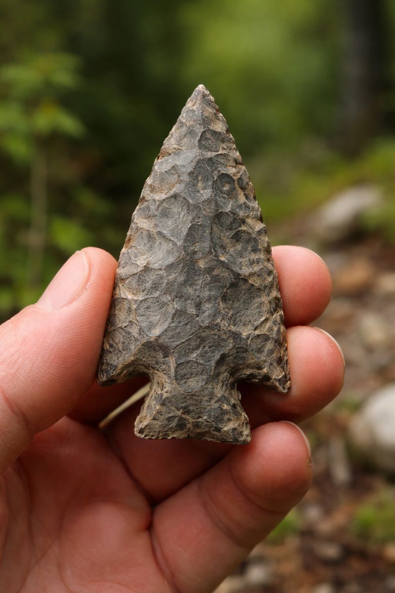 Large Native American Flint Arrowhead